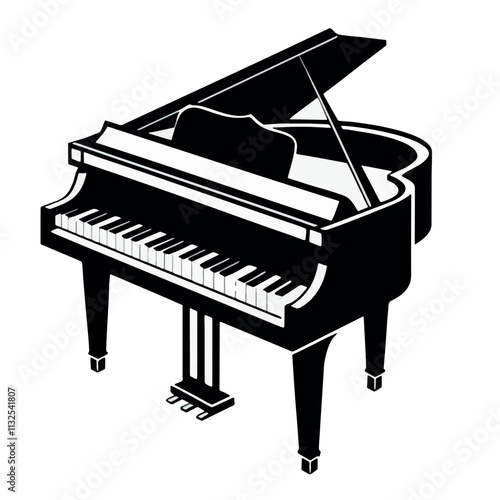 piano silhouette vector on a transparent background
