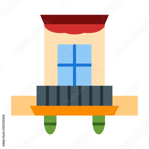 Balcony Vector Flat Icon Design Design