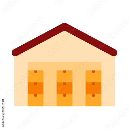 Warehouse Vector Flat Icon Design Design