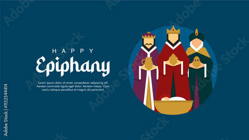 vector happy epiphany poster template