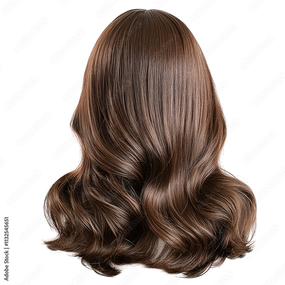 Naklejka premium Human hair wig isolated on white or transparent background