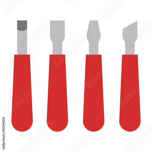 Sculpting Tools Vector Flat Icon Design Design