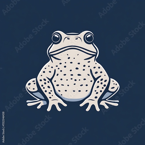 Sleek and Minimalist Toad Outline Logo Design Featuring a Stylized Frog with Simple Lines Against a Dark Background for Branding and Graphic Projects photo