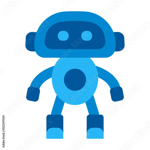 Space Robot Vector Flat Icon Design Design