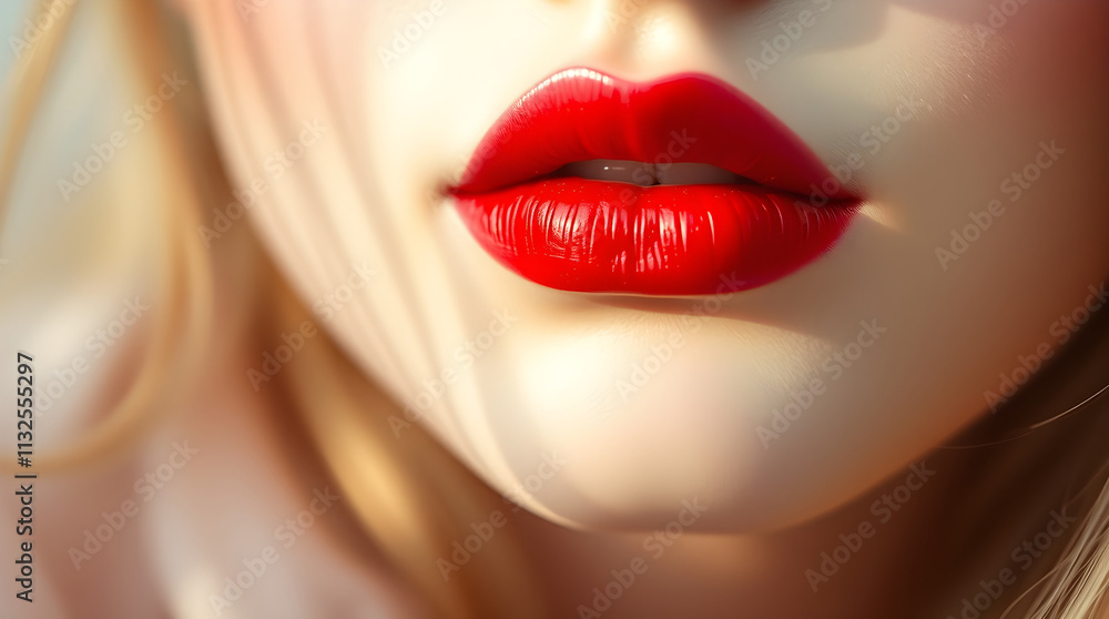Fototapeta premium Close-up of Red Lips