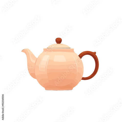 Teapot Vector Art Style Illustration Isolated