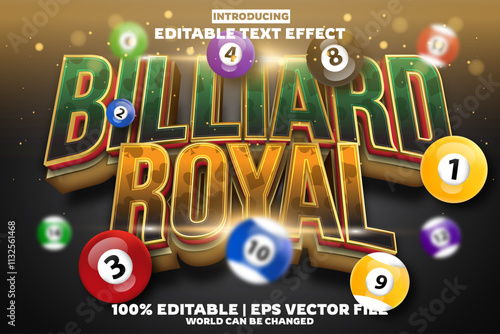 Billiard royal editable text effect in modern trend style
