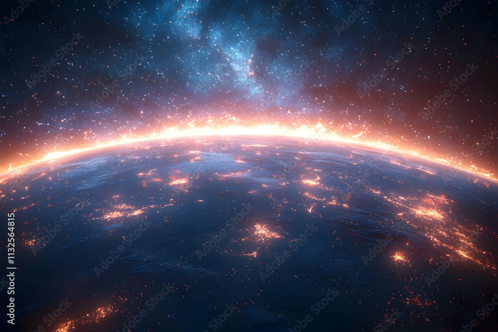 Earth's Fiery Glow: Nightlights Shine Brightly from Space Earth's Fiery Glow: Nightlights Shine Brightly from Space