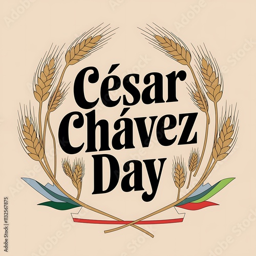 Cesar Chavez Day Celebrated with Wheat and Ribbons
