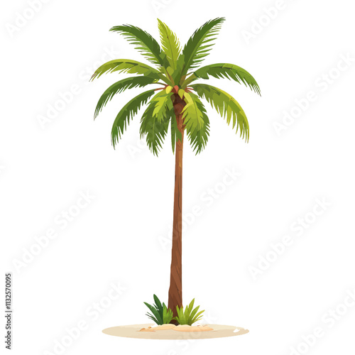 Palm Tree Vector Art Style Illustration Isolated