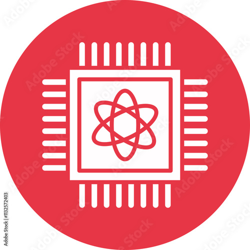 Quantum Computer glyph circle icon