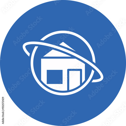 Space Colonization glyph circle icon