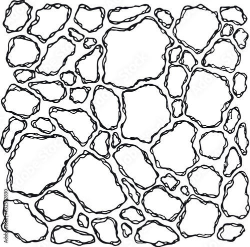 Abstract background of regular shapes. Stone wall texture