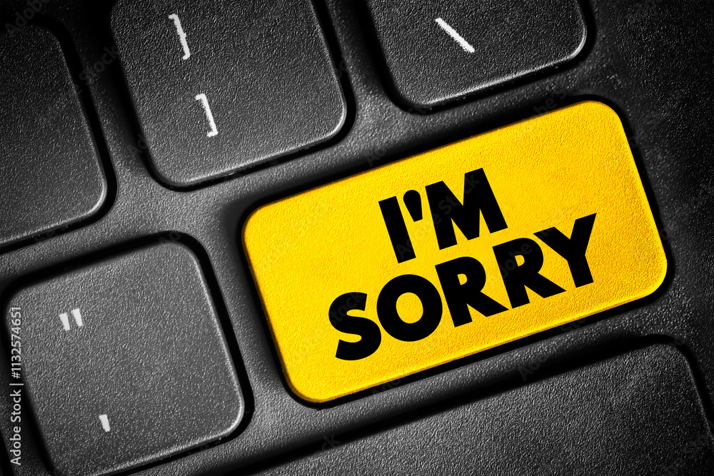 Fototapeta premium I'm Sorry text button on keyboard, concept background