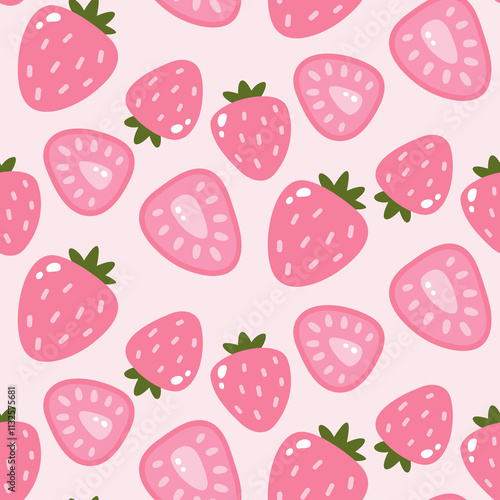 Sweet strawberry pattern for vibrant summer designs and packaging