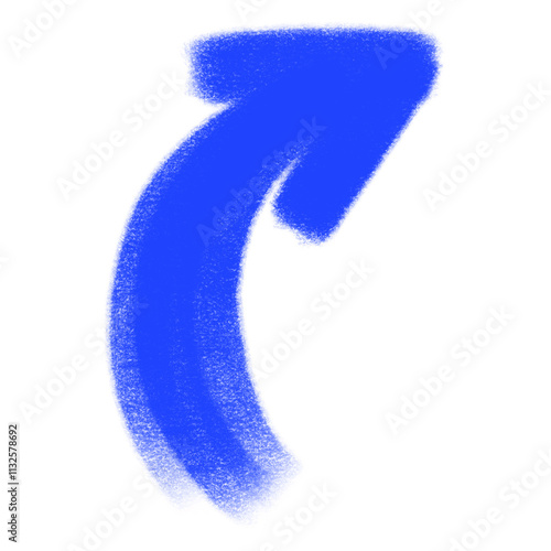 blue pointing arrow
