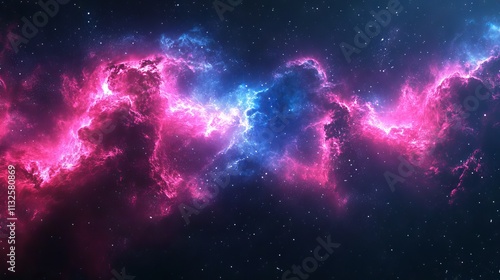 Vibrant abstract neon space background with cosmic elements and futuristic glow effects in a surreal galaxy theme photo