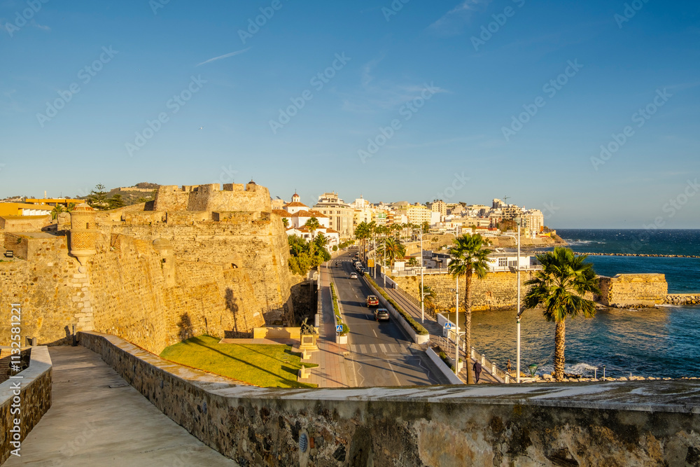 Beautiful view of Ceuta coastline captured from the historic Fortress, Ceuta in Spain, North Africa