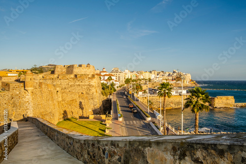 Beautiful view of Ceuta coastline captured from the historic Fortress, Ceuta in Spain, North Africa