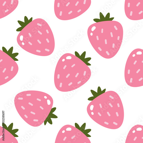 Strawberry seamless pattern used for printing and fabric design, 