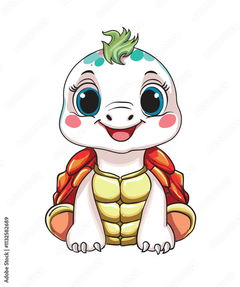 Obraz premium cute and adorable turtle vector illustration color 