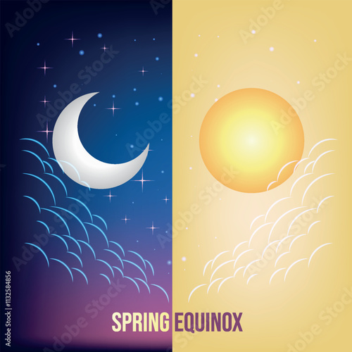 Spring Equinox. March 20. In the northern hemisphere, the day becomes longer than the night.