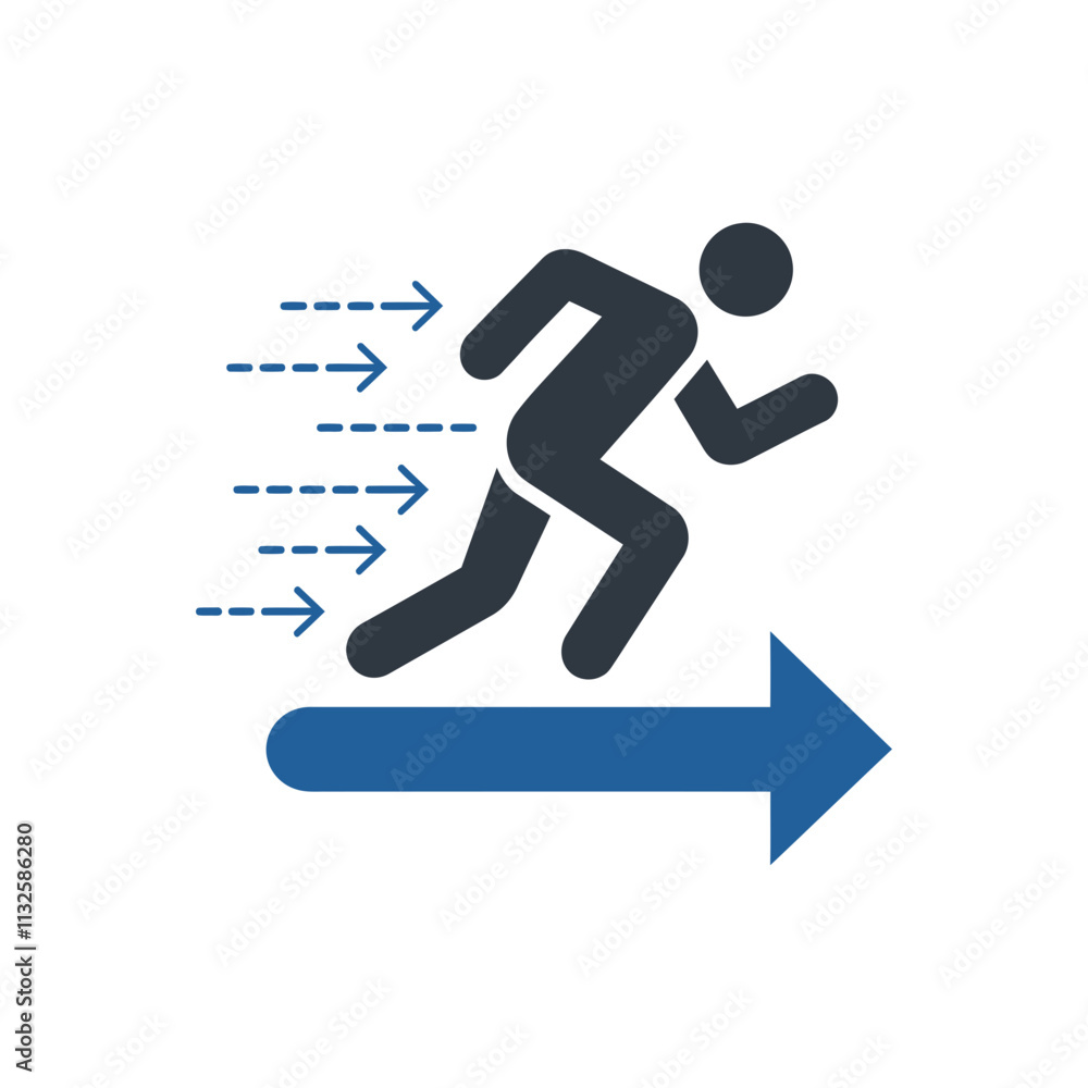 Fototapeta premium Running Forward Arrow Icon