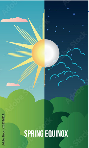 Spring Equinox. March 20. In the northern hemisphere, the day becomes longer than the night.
