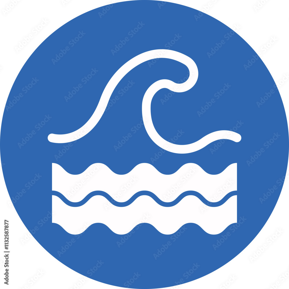 Obraz premium Wave glyph circle icon