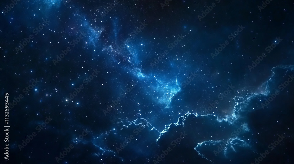 Fototapeta premium Breathtaking night sky featuring stars, nebulas, and the milky way galaxy in a vast outer space universe background