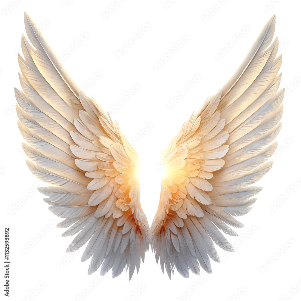 Fototapeta premium Angel wings isolated on white background with clipping part