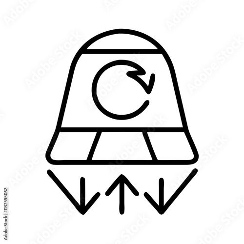 capsule re entry icon, space day line art, space icon - simple black line art icon of capsule re entry, symbolizing space day celebrations. space vector art.
