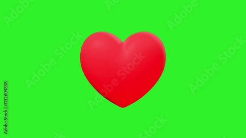 Red Heart Beating isolated on Green screen Chroma key background and Red Burgundy Background. Alpha Channel Layed Mask Included. Symbol of Cardiogram and Medical diagnostics in Ultra HD 4K.