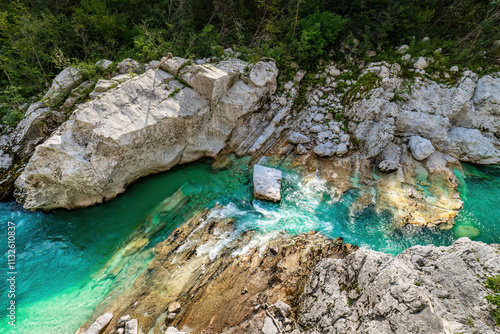 Bild auf Leinwand Soca river in Triglav National Park, Slovenia