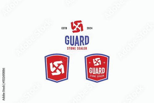 bundle set guard stone sealer icon logo design vector ideas. set bundle guard sealer for floor, wood, wall, and wallpaper. bold symbol guard stone sealer logo vector design template isolated on white