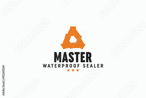 creative bold triangle icon sealer logo vector design template isolated on white. abstract mark symbol logo design vector inspiration for waterproof, sealer, covering, building and repair business