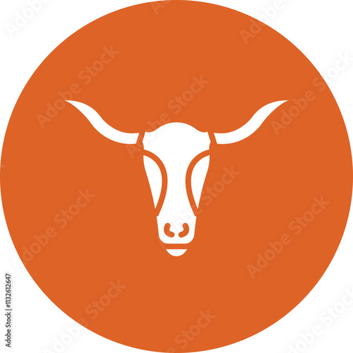 Steer Head glyph circle icon