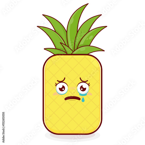 pineapple scared face cartoon cute