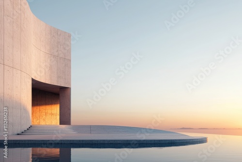 Urban concrete amphitheater dynamic open sky performance space photo