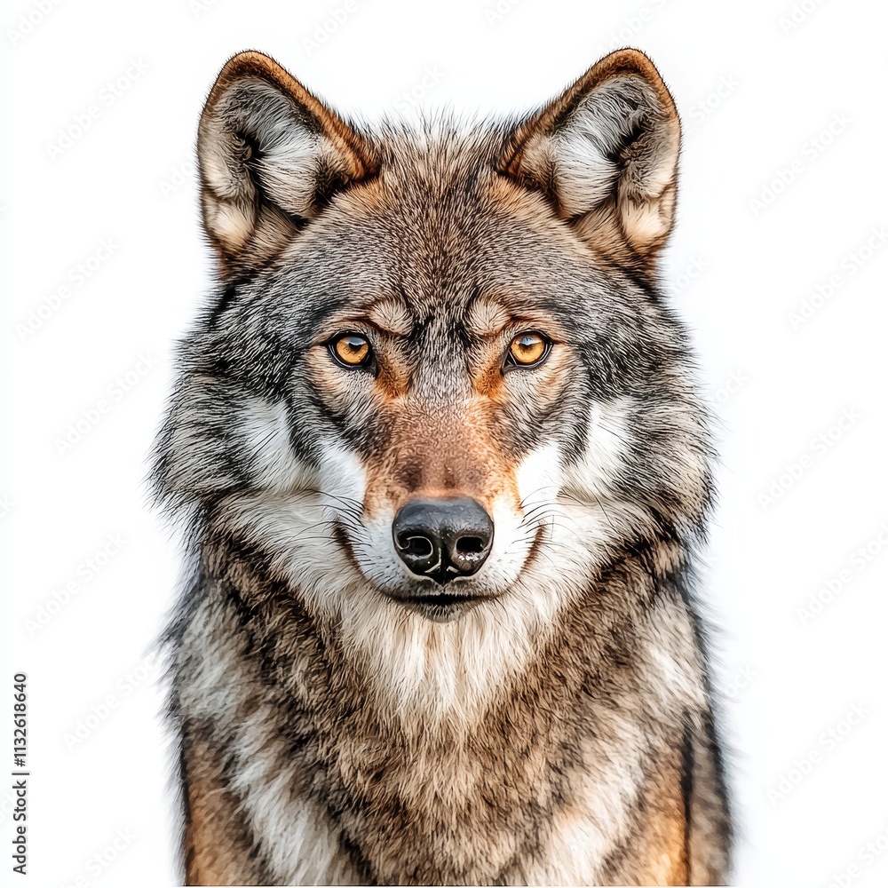 Obraz premium Captivating Portrait of a Wild Gray Wolf in Its Natural Habitat