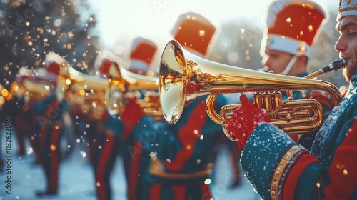 A Brass Band Plays in the Snow