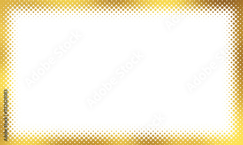 Gold dotted patterns frame. Gold dotted line border frame. Glittering rectangle frame 