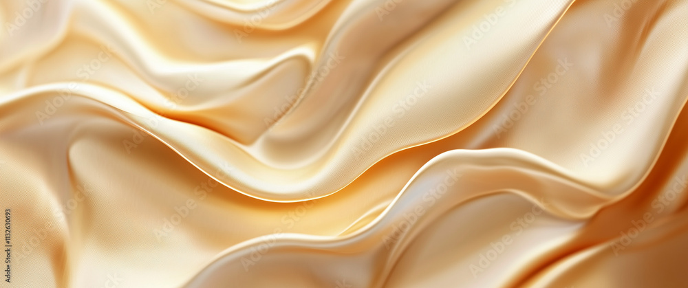 Fototapeta premium Creamy Silk Abstract Folds Flowing Smoothly Texture