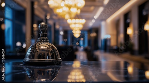 Hotelklingel in eleganter Nachtbeleuchtung