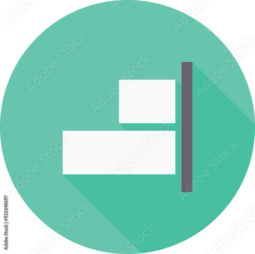 This vector illustration features a shelving icon in a sleek flat design. Perfect for interior design, storage solutions, and home organization projects, providing a stylish and modern decor symbol.