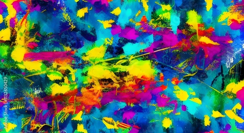 Colorful Abstract Art Backdrops with Dynamic Color Splashes and Bold, Chaotic Accents | 038
