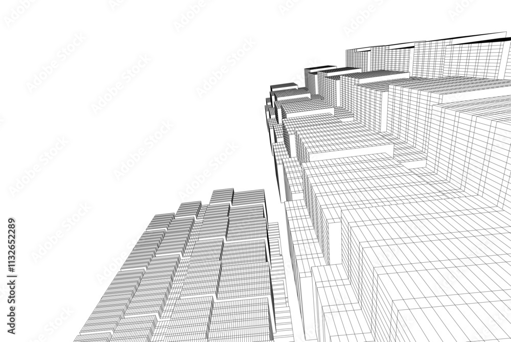 Fototapeta premium Abstract architecture vector 3d illustration