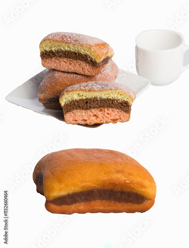 donut with sandwich styles with chocolate fav