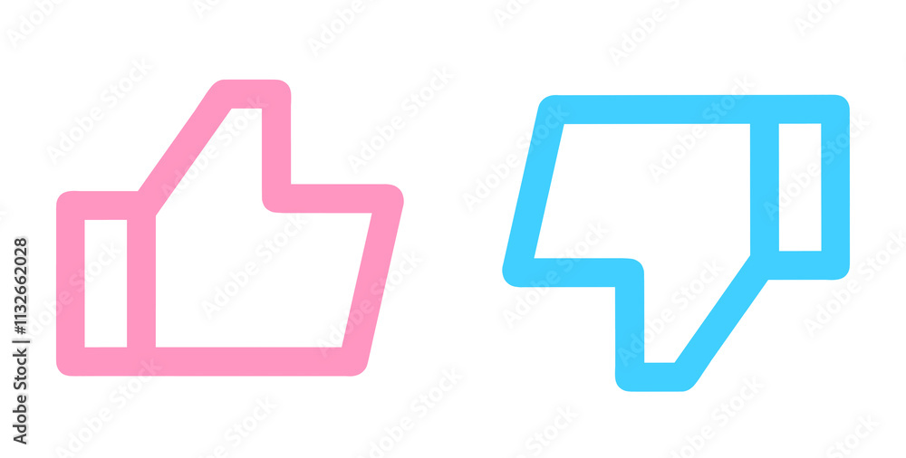 Obraz premium ピンクと水色｜グッドマークとバッドマーク