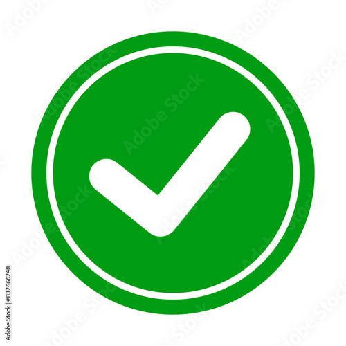 illustration of tick icon on green background